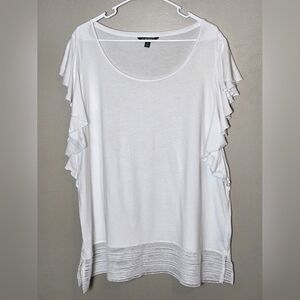 Ralph Lauren Flutter Sleeve Minimalist Boho Chic Top, Size 3X